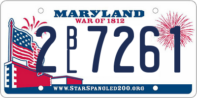 MD license plate 2BL7261