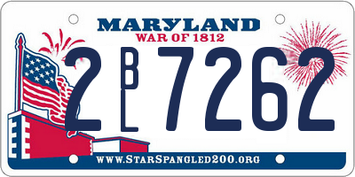 MD license plate 2BL7262