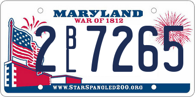 MD license plate 2BL7265