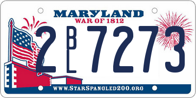 MD license plate 2BL7273