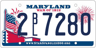 MD license plate 2BL7280