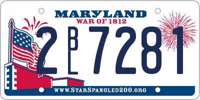MD license plate 2BL7281