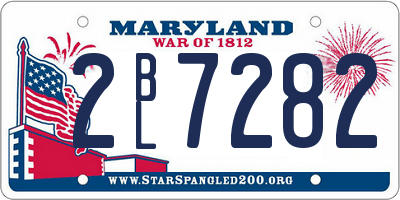MD license plate 2BL7282