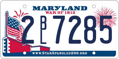 MD license plate 2BL7285