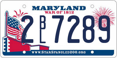 MD license plate 2BL7289