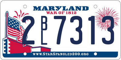 MD license plate 2BL7313