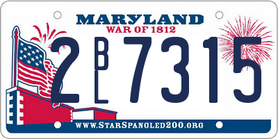 MD license plate 2BL7315