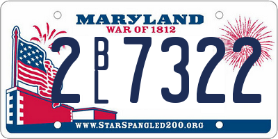 MD license plate 2BL7322