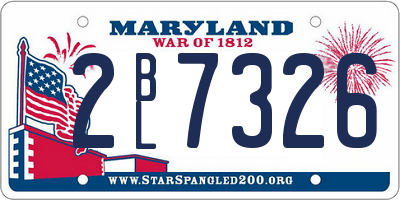 MD license plate 2BL7326
