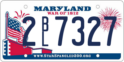 MD license plate 2BL7327