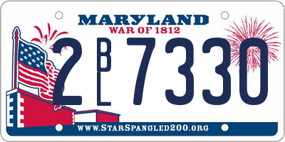 MD license plate 2BL7330
