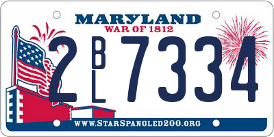 MD license plate 2BL7334