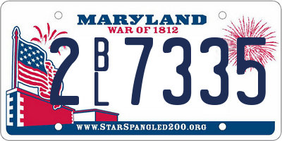 MD license plate 2BL7335