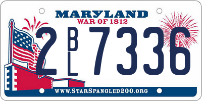 MD license plate 2BL7336