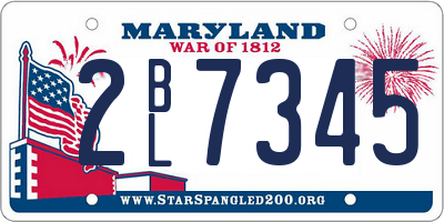 MD license plate 2BL7345