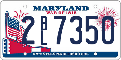 MD license plate 2BL7350