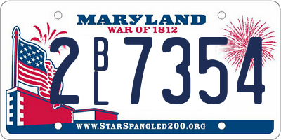 MD license plate 2BL7354