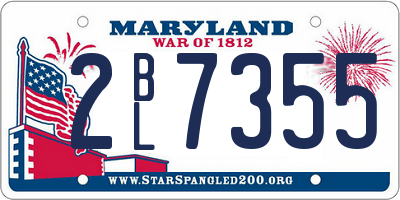 MD license plate 2BL7355
