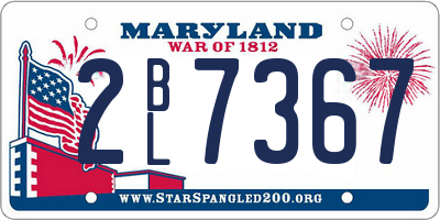 MD license plate 2BL7367