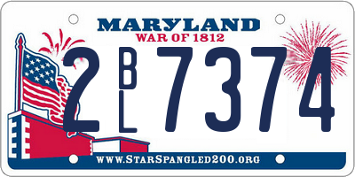 MD license plate 2BL7374