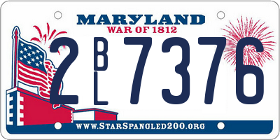 MD license plate 2BL7376