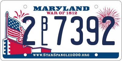 MD license plate 2BL7392