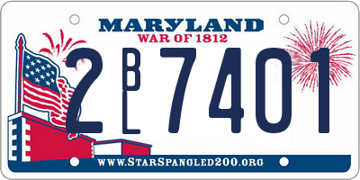 MD license plate 2BL7401