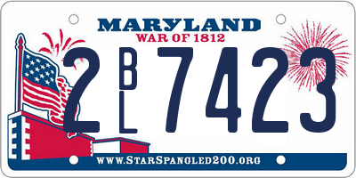 MD license plate 2BL7423