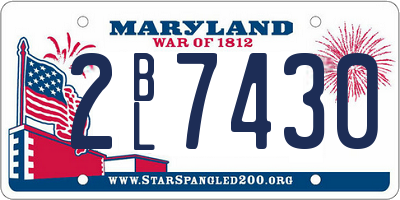 MD license plate 2BL7430