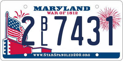 MD license plate 2BL7431