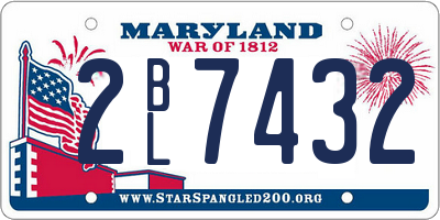 MD license plate 2BL7432