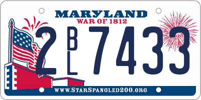 MD license plate 2BL7433