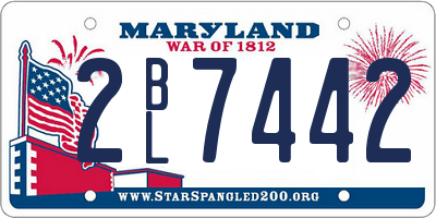 MD license plate 2BL7442