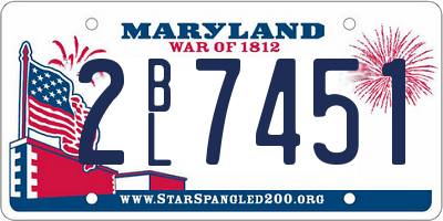 MD license plate 2BL7451