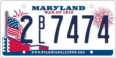 MD license plate 2BL7474