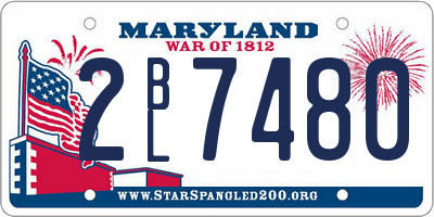 MD license plate 2BL7480