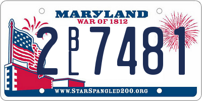 MD license plate 2BL7481
