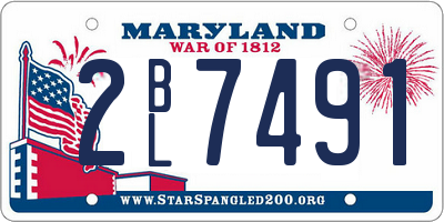 MD license plate 2BL7491