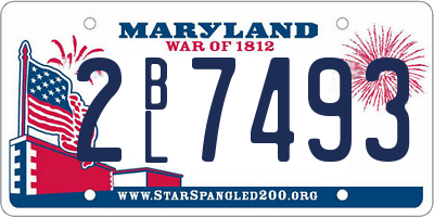 MD license plate 2BL7493