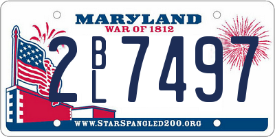MD license plate 2BL7497