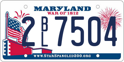 MD license plate 2BL7504