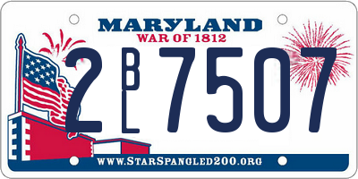 MD license plate 2BL7507