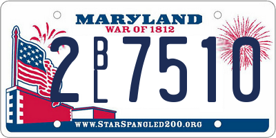 MD license plate 2BL7510