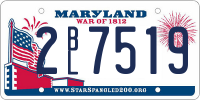 MD license plate 2BL7519