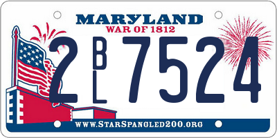 MD license plate 2BL7524