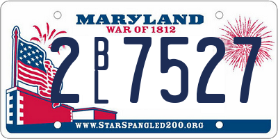 MD license plate 2BL7527