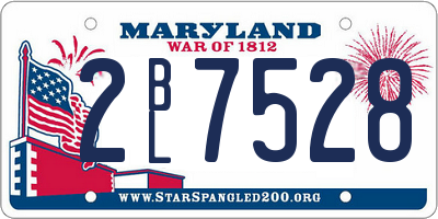 MD license plate 2BL7528