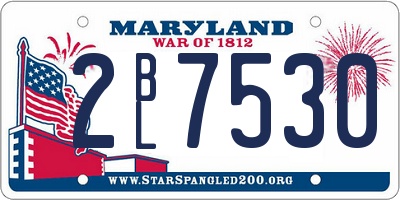 MD license plate 2BL7530