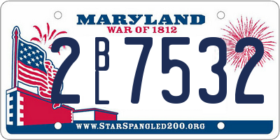MD license plate 2BL7532