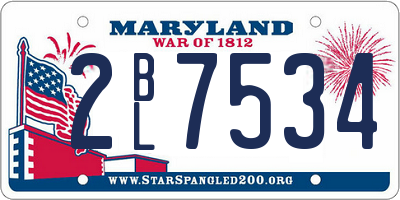 MD license plate 2BL7534
